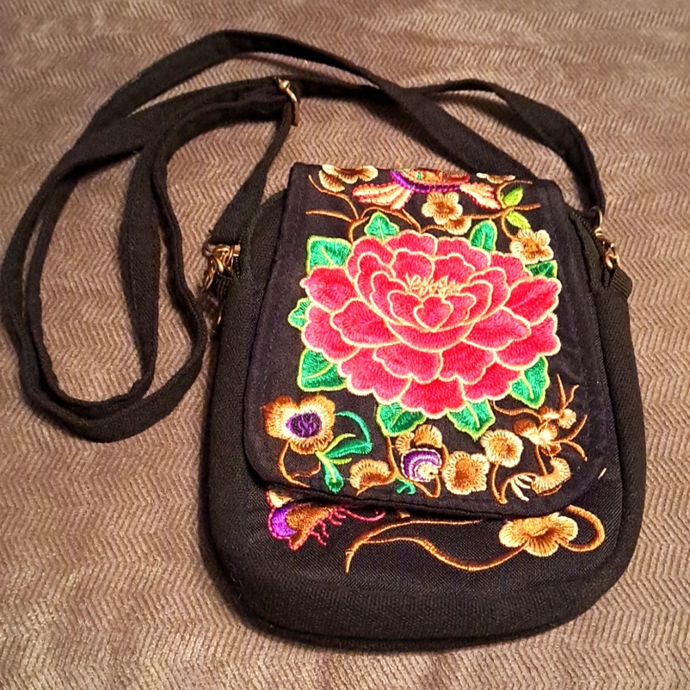 Bright Embroidered Crossbody Bag